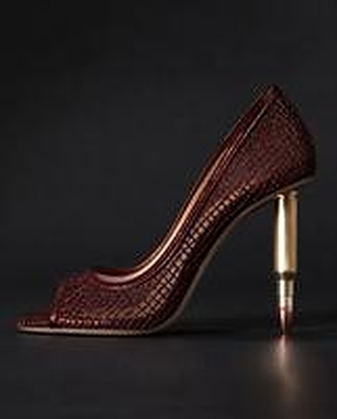 Escarpin résille bordeaux